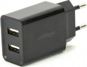 Gembird 2-port universal USB charger EG-U2C2A-03-BK Black iekārtas lādētājs