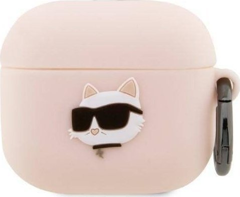 Karl Lagerfeld Etui Karl Lagerfeld KLA3RUNCHP Apple AirPods 3 cover rozowy/pink Silicone Choupette Head 3D KLD1405 (3666339087975)