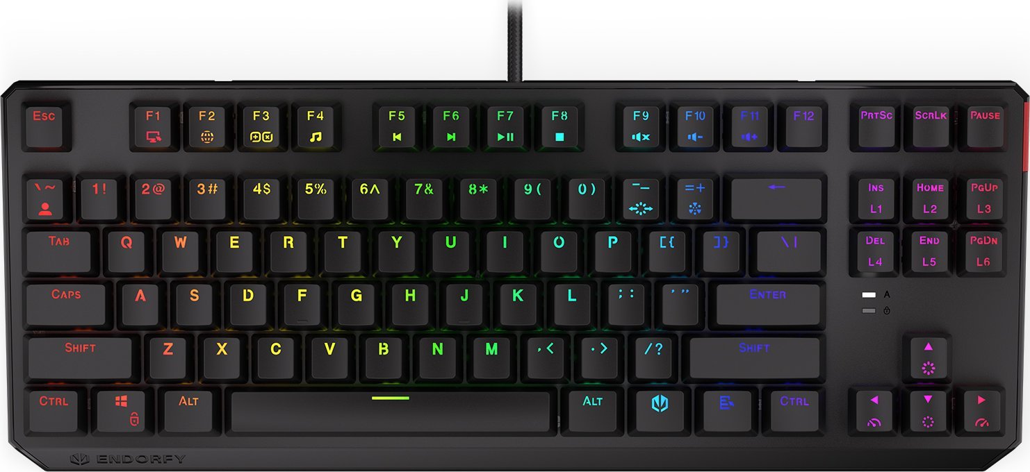 Klawiatura gamingowa ENDORFY Thock TKL Kailh BL RGB klaviatūra