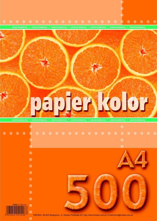 Kreska Papier ksero A4 80g ciemnozielony 500 arkuszy AA625KRS (5905824020096) papīrs