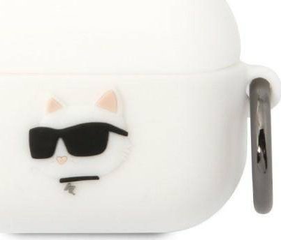 Karl Lagerfeld Etui Karl Lagerfeld KLAPRUNCHH Apple AirPods Pro cover bialy/white Silicone Choupette Head 3D KLD1415 (3666339087937)