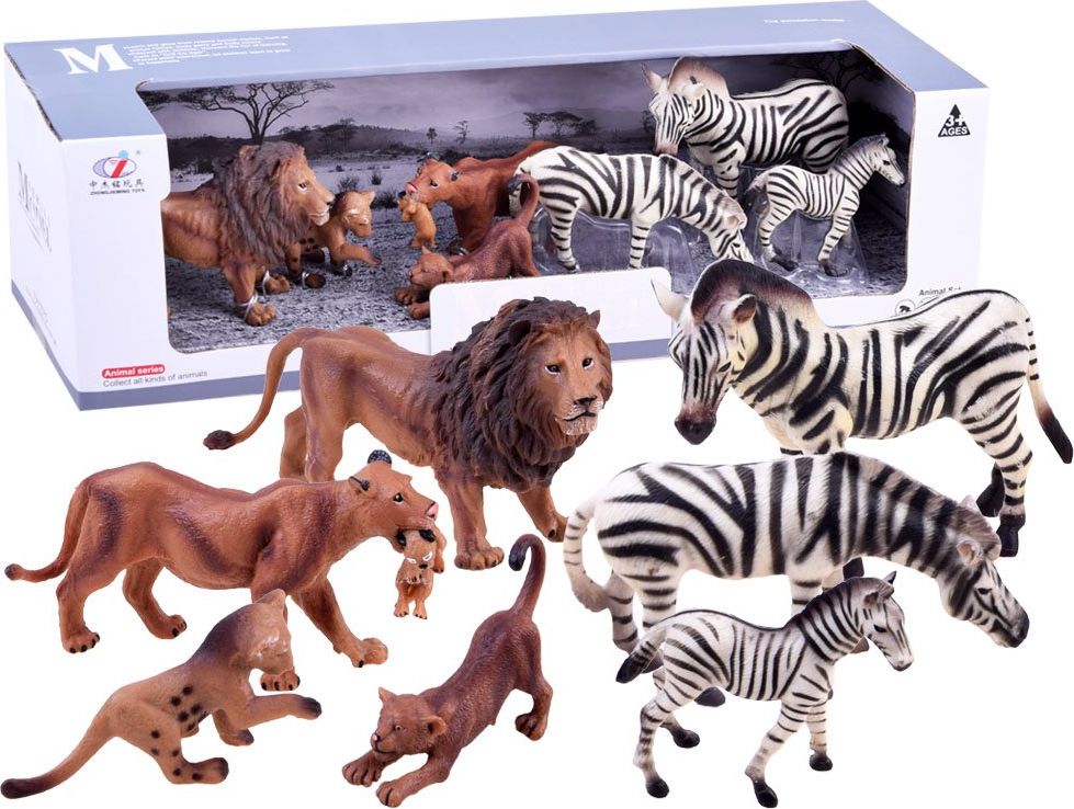 Figurka Jokomisiada Zestaw zwierzat - Safari, lew, zebry (ZA2987 B) ZA2987 B (5905258512716) bērnu rotaļlieta