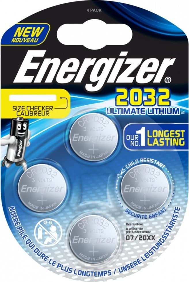 Energizer CR2032 - Einwegbatterie - CR2032 - Lithium - 3 V - 4 Stück(e) - Sichtverpackung (E301319200) 7638900422993 Baterija