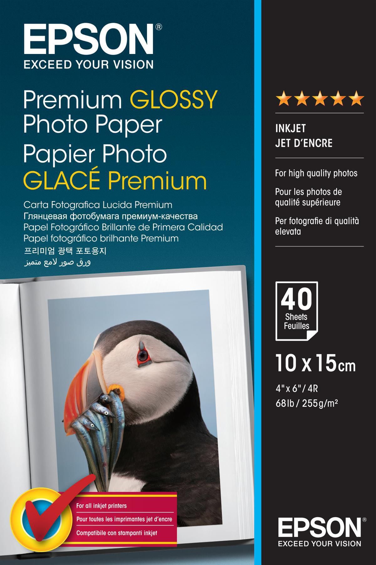 Paper Epson Premium Glossy Photo | 255g | 10x15 | 40sheets foto papīrs