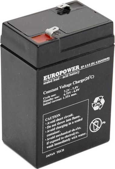 Europower Europower 6V 4.5AH VRLA/EP4.5-6 6544718 UPS aksesuāri