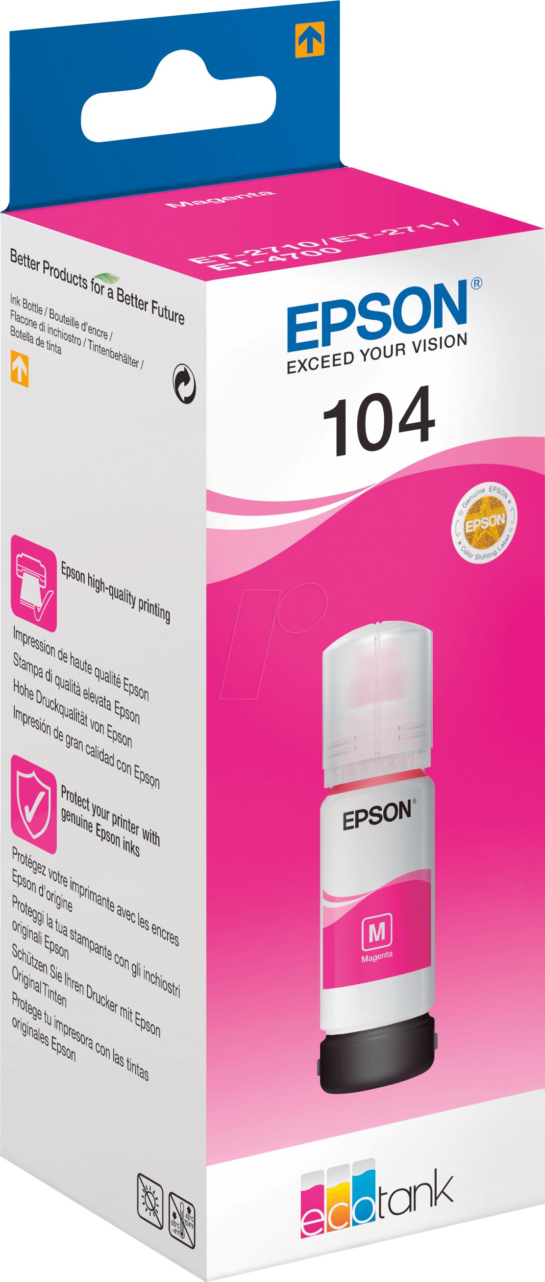 Epson EcoTank magenta T 104 65 ml               T 00P3 kārtridžs