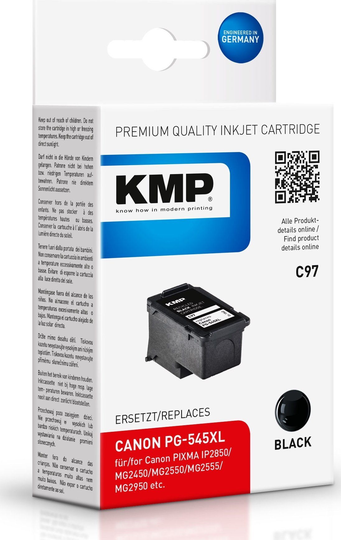 KMP C97 ink cartridge black compatible with Canon PG-545 XL