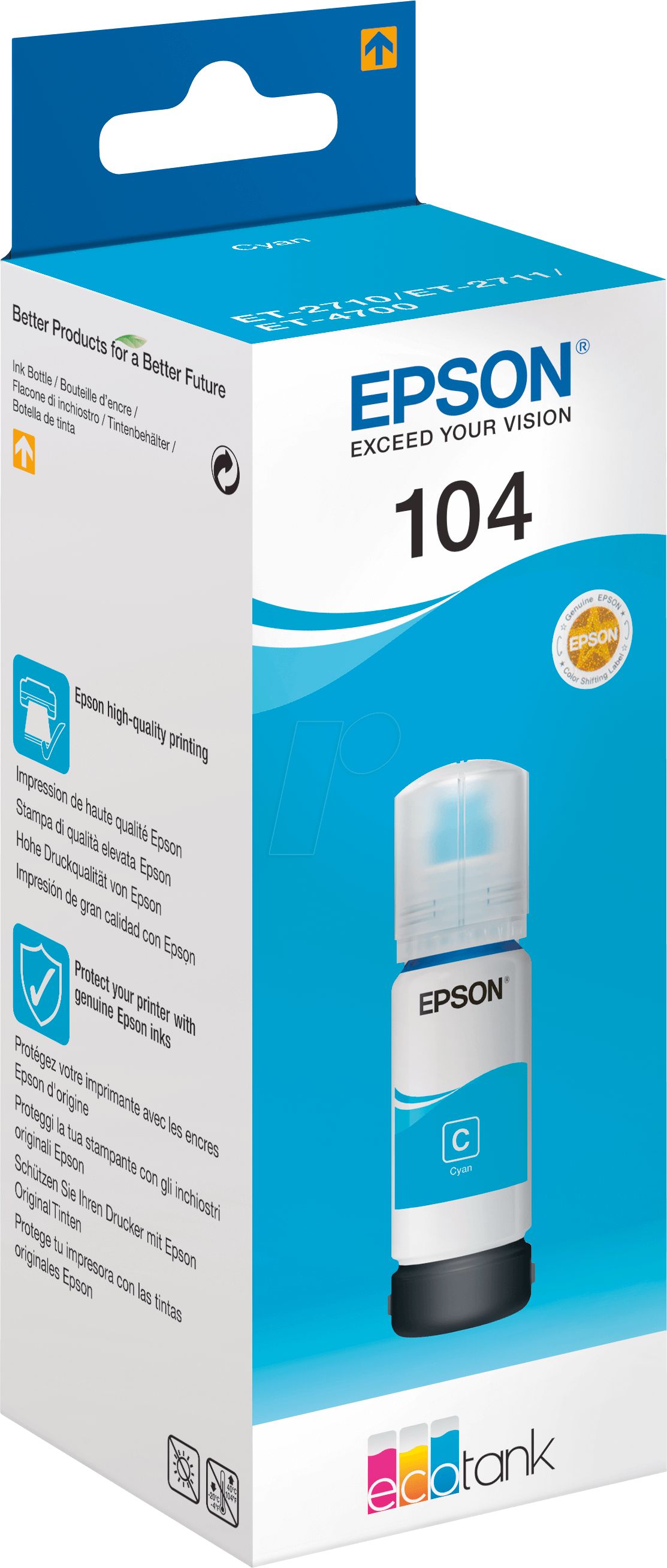 Epson EcoTank cyan T 104 65 ml               T 00P2 kārtridžs