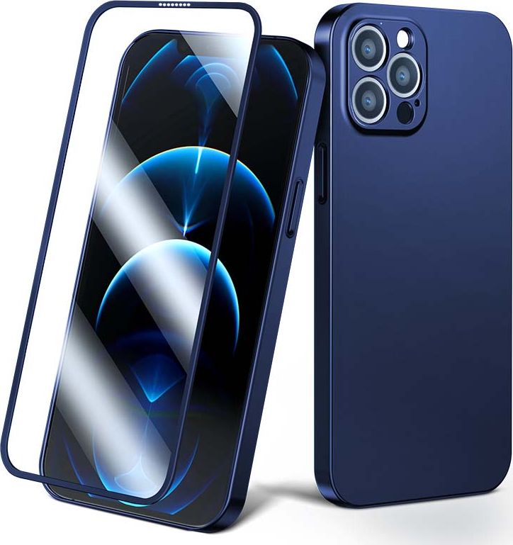 Joyroom Joyroom 360 Full Case etui pokrowiec do iPhone 13 Pro Max obudowa na tyl i przod + szklo hartowane niebieski (JR-BP928 blue) maciņš, apvalks mobilajam telefonam