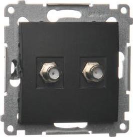 Kontakt-Simon Simon 54 Gniazdo antenowe typu F podwojne (modul). Do instalacji indywidualnych czarny mat DASF2.01/49 DASF2.01/49 (5902787871