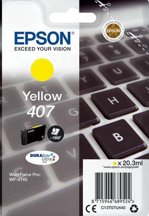 Tusz Epson Epson Tusz Wf-4745 C13T07U440 Yellow 1900 Stron 20,3Ml 189098 (8715946689524) kārtridžs