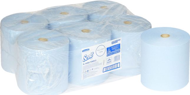 Kimberly-Clark Kimberly-Clark Scott XL - Recznik papierowy w duzej roli, makulatura, 354 m - niebieski 6688 (5027375046223)
