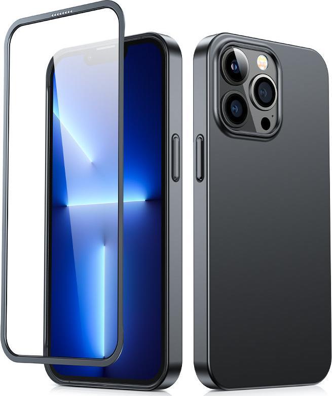 Joyroom Joyroom 360 Full Case etui pokrowiec do iPhone 13 Pro Max obudowa na tyl i przod + szklo hartowane czarny (JR-BP928 black) maciņš, apvalks mobilajam telefonam