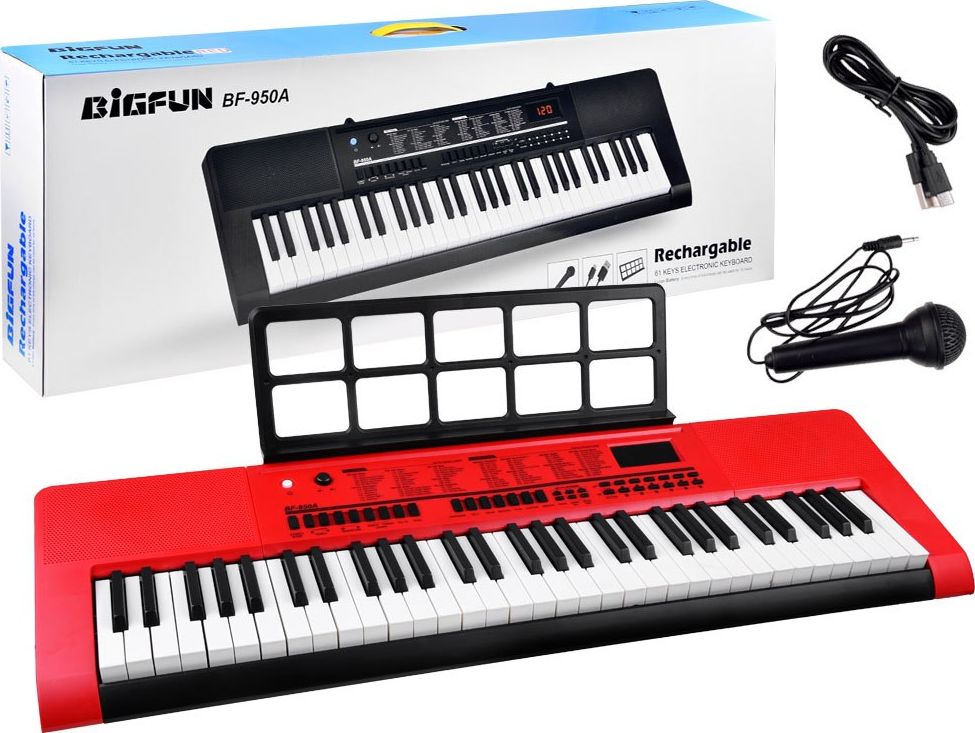 Jokomisiada Duzy Keyboard Organy 61 klawiszy + mikrofon IN0140 IN0140 (8698111109464)