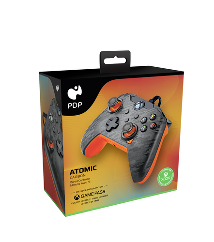 PDP Xbox Series X|S & PC Atomic Carbon Controller, peleka/oranza - Kontrolieris