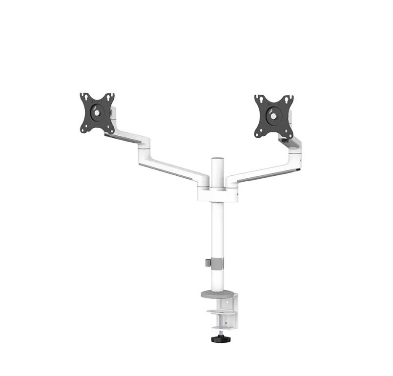 NEOMOUNTS SCREEN DESK MOUNT FOR TWO MONITORS, WHITE (CLAMP+GROMMET) TV stiprinājums