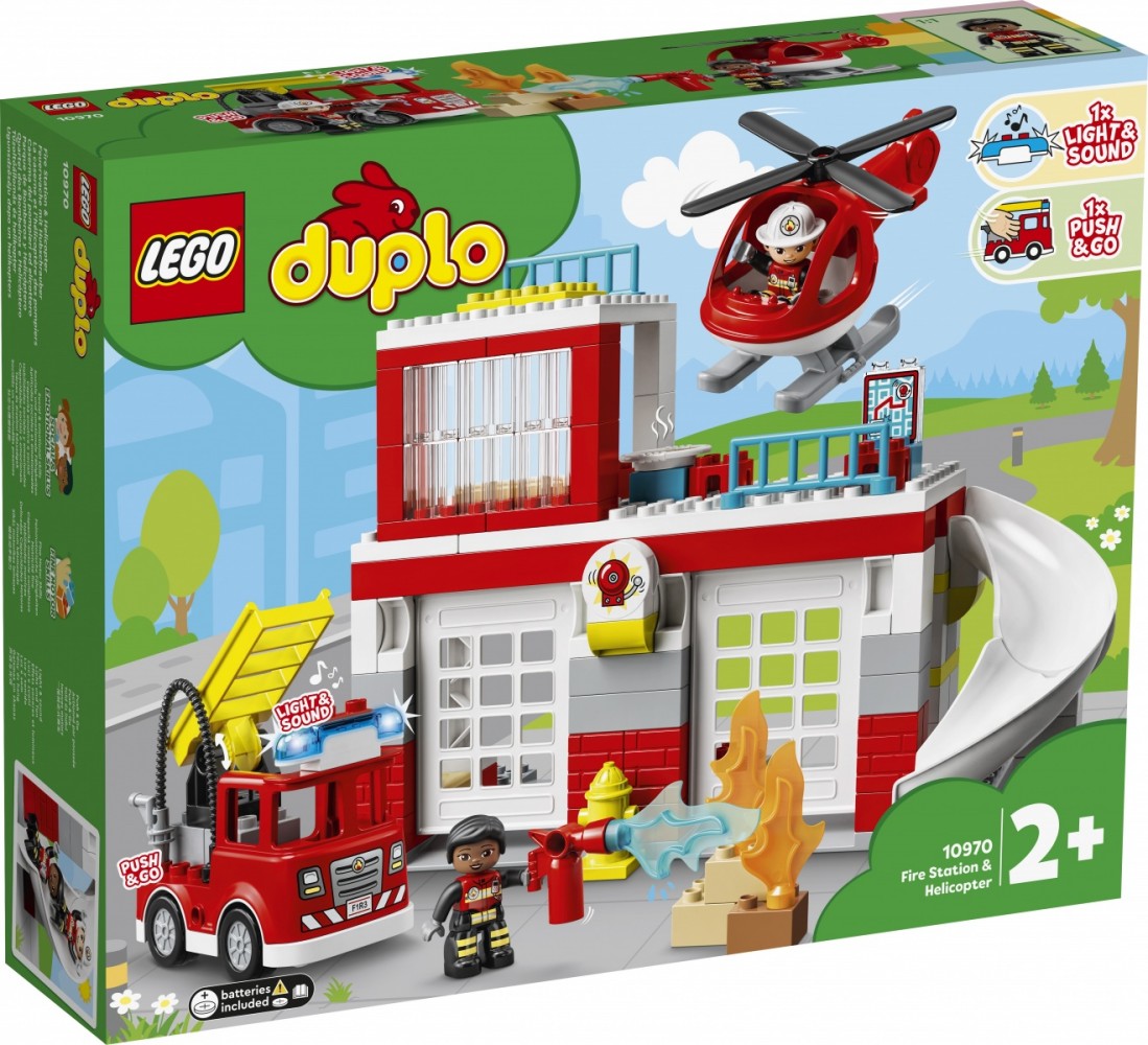 Bricks DUPLO 10970 Fire Station & Helicopter 10970 (5702017153681) konstruktors