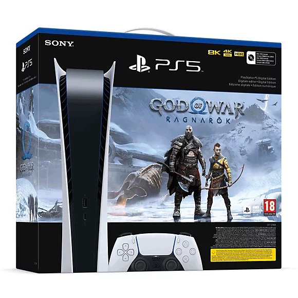 PlayStation 5 PS5 Digital Edition + God of War - Ragnarok  711719452195 spēļu konsole