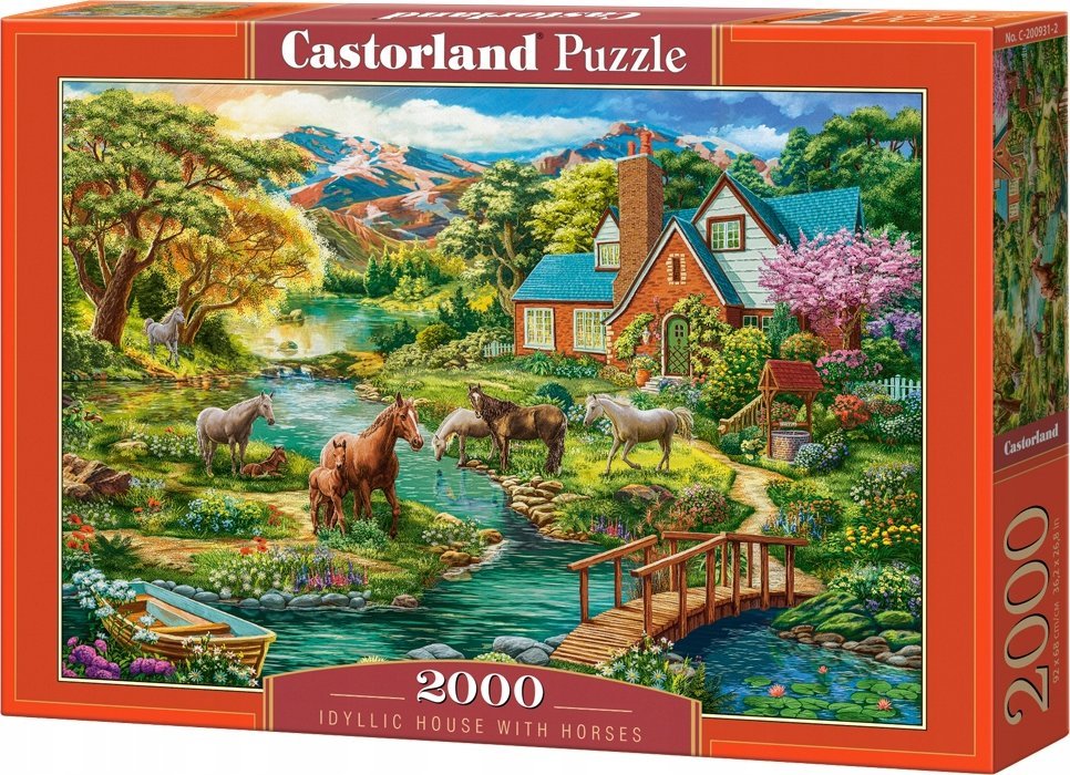 Castorland Puzzle 2000 Idyllic House with Horses CASTOR puzle, puzzle