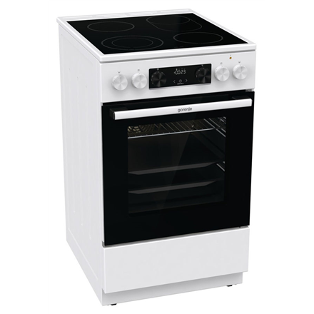 Gorenje Cooker GECS5C70WA Hob type Vitroceramic, Oven type Electric, White, Width 50 cm, Grilling, LED, 70 L, Depth 59.4 cm Plīts