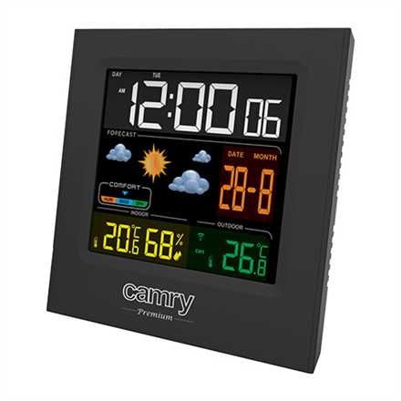 Camry Weather station CR 1166 Black, Date display barometrs, termometrs