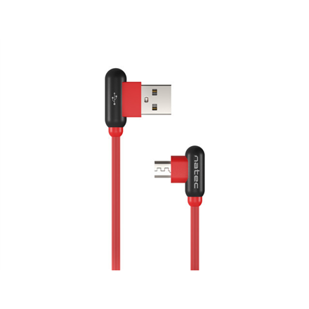 Cable micro USB BM-AM Extreme Media 1m angled left/right red USB kabelis