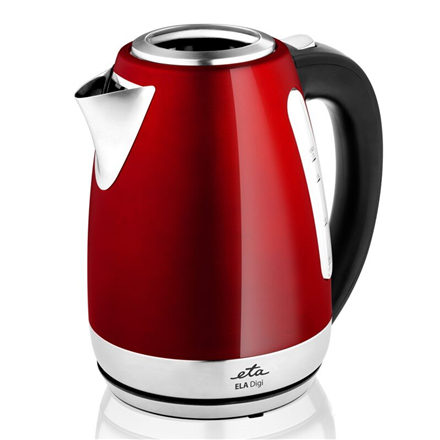 ETA Kettle Ela Digi ETA959890010 Electric, 2200 W, 1.7 L, Stainless steel, 360 degrees  rotational base, Red Elektriskā Tējkanna