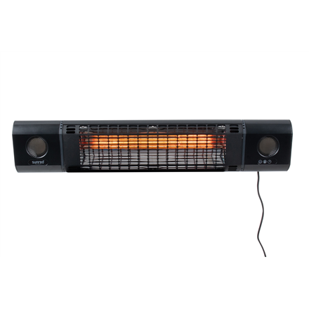 SUNRED Heater SOUND-2000W, Sun and Sound Ultra Wall Infrared, 2000 W, Black, IP54