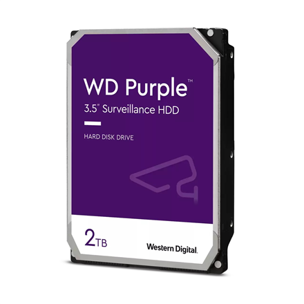 HDD AV WD Purple (3.5'', 2TB, 256MB, 5400 RPM, SATA 6 Gb/s) cietais disks