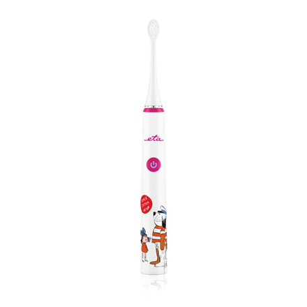 ETA Sonetic Kids Toothbrush ETA070690010 Rechargeable, For kids, Number of teeth brushing modes 4, Pink/White mutes higiēnai