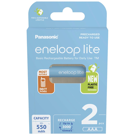 Panasonic Eneloop Lite R03/AAA 550mAh, 2 Pcs, Blister Baterija