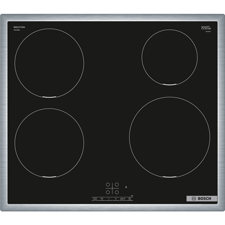 Bosch Hob PIE645BB5E Series 4  Induction, Number of burners/cooking zones 4, Touch, Timer, Black plīts virsma