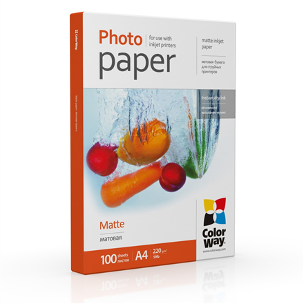 ColorWay Photo Paper PM220100A4  Matte, White, A4, 220 g/m papīrs