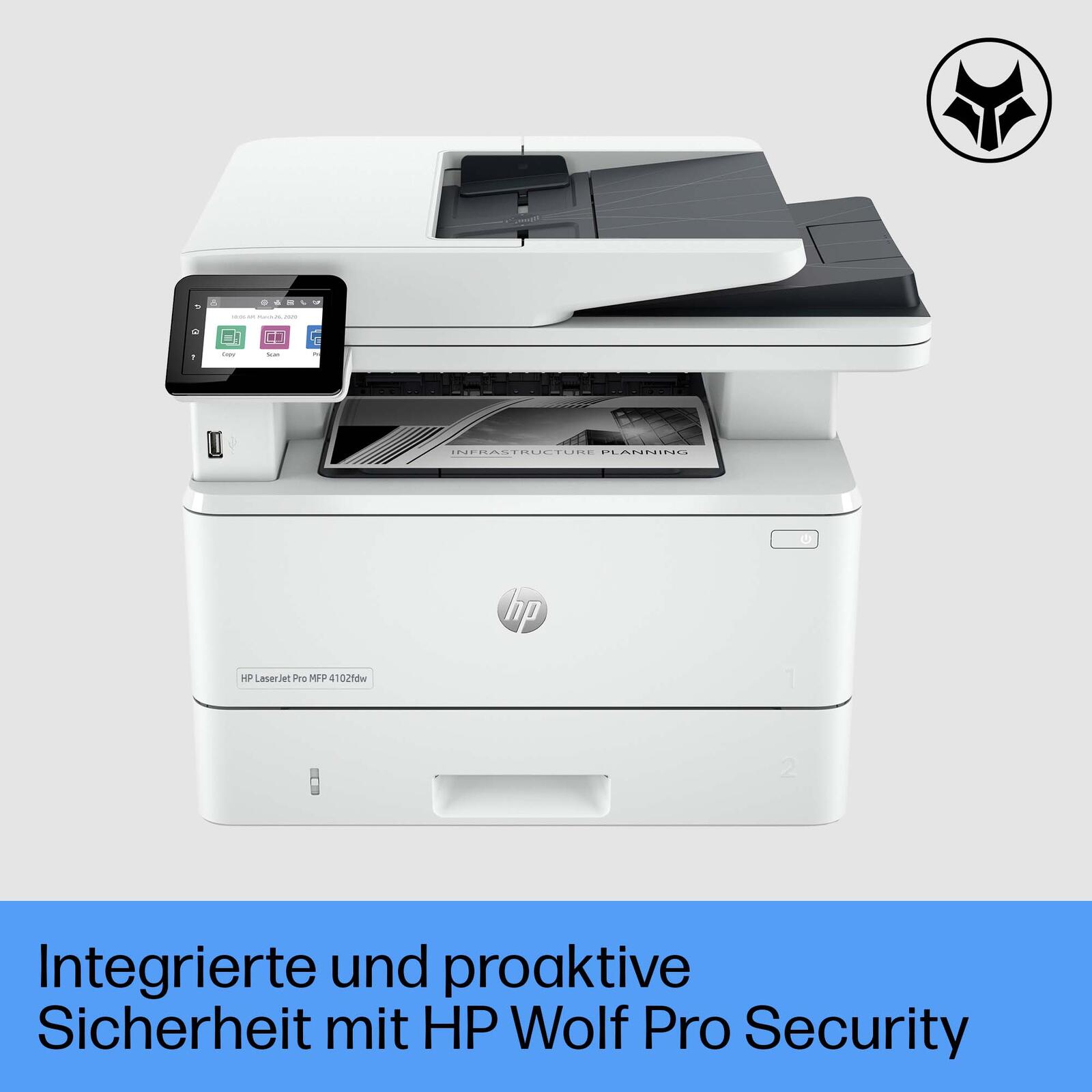 HP LaserJet Pro MFP 4102fdw                  2Z624F#B19 printeris