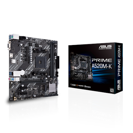 ASUS PRIME A520M-K AMD Socket AM4 pamatplate, mātesplate