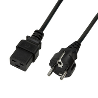 LogiLink Power Cord, CEE 7/7-IEC C19, black,  1,80m kabelis, vads