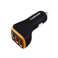 Canyon KFZ-Ladegerat 3Port 2xUSB-A,USB-C 18W PD black/orange retail iekārtas lādētājs