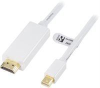 Deltaco DP-HDMI202 video cable adapter 2 m Mini DisplayPort HDMI Type A (Standard) White 0201708010032