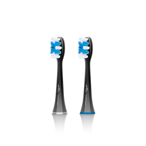 ETA Toothbrush replacement SoftClean ETA070790600  Heads, For adults, Number of brush heads included 2, Black mutes higiēnai