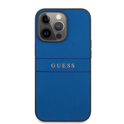 GUHCP13LPSASBBL Guess PU Leather Saffiano Case for iPhone 13 Pro Blue maciņš, apvalks mobilajam telefonam