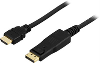 Deltaco DP-3010 video cable adapter 1 m DisplayPort HDMI Black 0734000465034