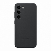 Samsung Galaxy S23 Leather Cover Black maciņš, apvalks mobilajam telefonam