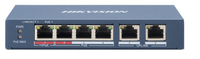 Hikvision Digital Technology DS-3E0106HP-E network switch Unmanaged Fast Ethernet (10/100) Power over Ethernet (PoE) Blue komutators