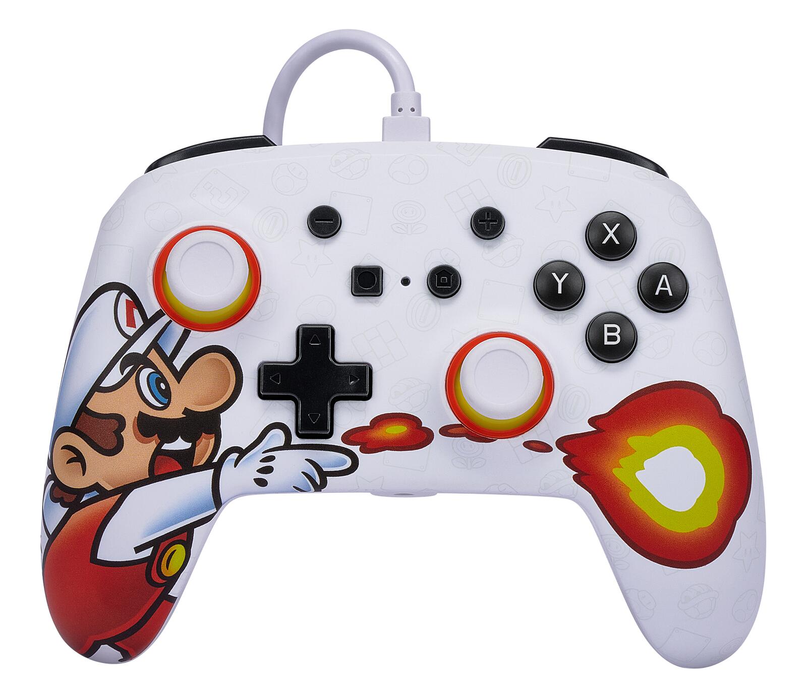 PowerA Controller fur Nintendo Switch (kabelgebunden, Mario Fireball, offiziell lizenziert) spēļu konsoles gampad