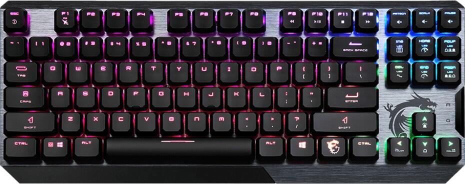 MSI Vigor GK50 Low Profile (Gaming-Tastatur mit Hintergrundbeleuchtung) klaviatūra