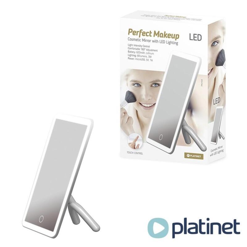 Platinet Moderns Spogulis ar LED 3W / Touch kontroli / Balta Spogulis