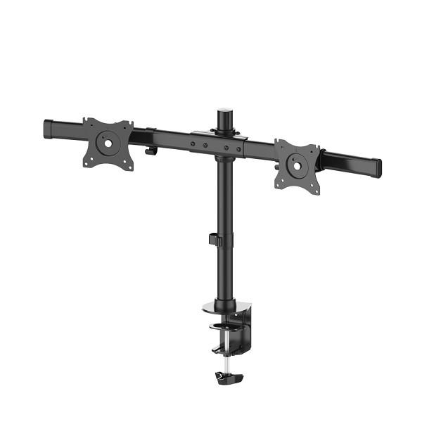 NewStar Flat Screen Desk Mount (clamp/grommet) - Crossbar, 10-27", c:Black