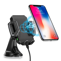 Choetech Car Wireless Charger qi 15W Car Holder for dashboard windshield black (T521-F) iekārtas lādētājs