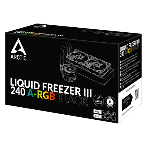 Arctic Cooling Liquid Freezer III 240 A-RGB (Black) procesora dzesētājs, ventilators