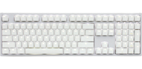 Ducky One 2 White Edition PBT Gaming Keyboard, MX-Speed-Silver, White LED - White klaviatūra